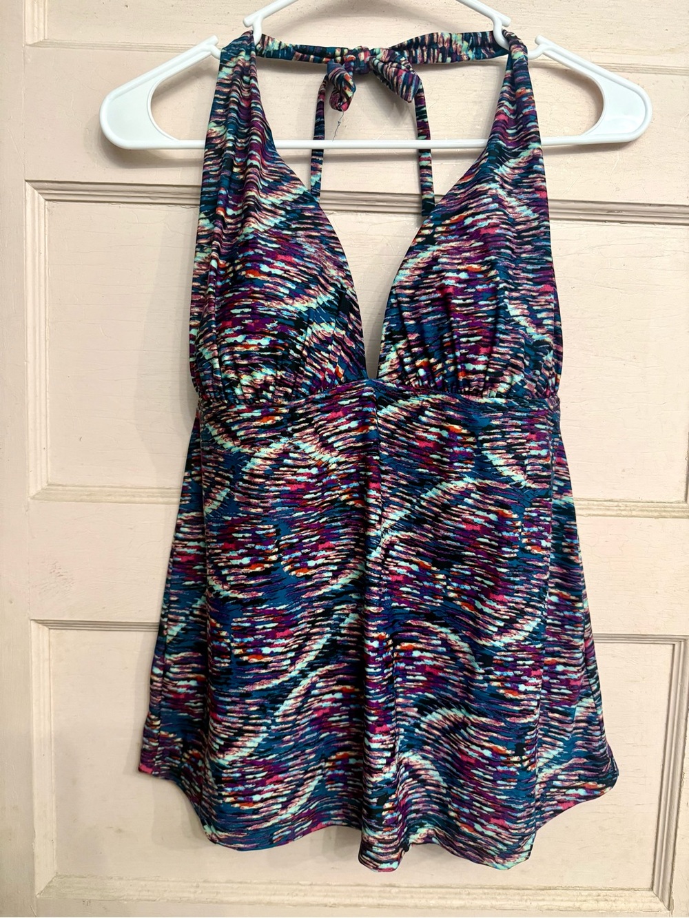 Mossimo Multicolor Halter tankini top in Blue, Purple, Teal and Pink